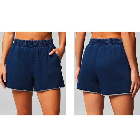 New FABLETICS Terry Sweatshort Shorts Washed Indigo Women’s Various Sizes - Picture 1 of 8